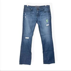 Anthropologie Level 66 Distressed Fkare Leg Jeans